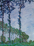 Claude Monet Poplars, Wind Effect, 1891 oil painting reproduction