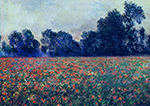 Claude Monet Poppies at Giverny, 1887 oil painting reproduction