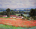 Claude Monet Poppy Field at Giverny, 1885 oil painting reproduction