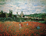 Claude Monet Poppy Field near Vetheuil, 1879 oil painting reproduction