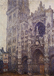 Claude Monet Rouen Cathedral, The Portal and the Tour d'Albene, Grey Weather, 1894 oil painting reproduction