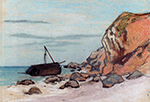 Claude Monet Saint-Adresse, Beached Sailboat, 1865 oil painting reproduction