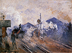 Claude Monet Saint-Lazare Station, Track Coming out, 1877 oil painting reproduction