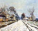 Claude Monet Snow Effect, The Road to Louveciennes oil painting reproduction