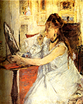 Berthe Morisot Young woman powdering herself oil painting reproduction