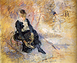 Berthe Morisot Young woman giving her shoe oil painting reproduction