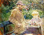Berthe Morisot Eugene Manet and his daughter with Bougival oil painting reproduction