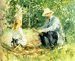 Berthe Morisot Eugene Manet and his daughter with the Garden oil painting reproduction