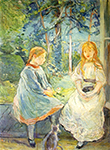 Berthe Morisot Young girls in front of the window oil painting reproduction