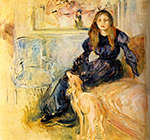 Berthe Morisot Julie Manet and her Laerte Greyhound oil painting reproduction