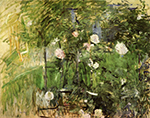 Berthe Morisot A Corner of the Rose Garden - 1885 oil painting reproduction