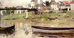 Berthe Morisot Boats on the Seine - 1880  oil painting reproduction