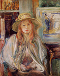 Berthe Morisot Girl in a Straw Hat - 1892  oil painting reproduction