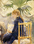 Berthe Morisot Girl with Dog - 1886 oil painting reproduction