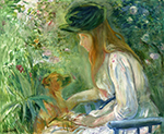 Berthe Morisot Girl with Dog 2 - 1892  oil painting reproduction