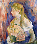Berthe Morisot Girl with Fan - 1893  oil painting reproduction