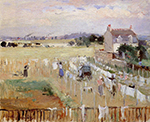 Berthe Morisot Hanging the Laundry out to Dry - 1875  oil painting reproduction