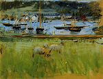 Berthe Morisot Harbor in the Port of Fecamp - 1874  oil painting reproduction