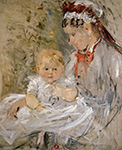 Berthe Morisot Julie with Her Nurse - 1880 -  oil painting reproduction