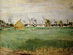 Berthe Morisot Landscape at Gennevilliers - 1875 oil painting reproduction