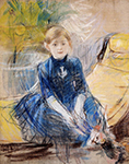 Berthe Morisot Little Girl in a Blue Dress - 1886  oil painting reproduction