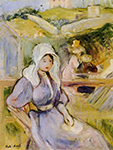 Berthe Morisot On the Beach at Portrieux - 1894  oil painting reproduction