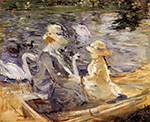 Berthe Morisot On the Lake in the Bois de Boulogne - 1884  oil painting reproduction