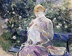 Berthe Morisot Pasie Sewing in the Garden - 1881-1882 oil painting reproduction