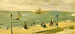 Berthe Morisot The Beach at Petit-Dalles oil painting reproduction