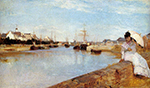 Berthe Morisot The Harbor at Lorient - 1869  oil painting reproduction
