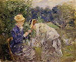 Berthe Morisot Woman Picking Flowers - 1879  oil painting reproduction