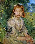 Berthe Morisot Young Girl with a Bird - 1891  oil painting reproduction