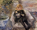 Berthe Morisot Young Girl with Doll - 1884  oil painting reproduction