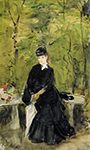 Berthe Morisot Young Lady Seated on a Bench - 1864  oil painting reproduction