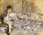 Berthe Morisot Young Woman in Grey Reclining - 1879  oil painting reproduction