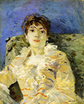 Berthe Morisot Young Woman on a Couch - 1885 oil painting reproduction
