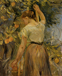Berthe Morisot Young Woman Picking Oranges - 1889  oil painting reproduction