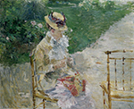 Berthe Morisot Young Woman Sewing in the Garden - 1883  oil painting reproduction