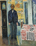 Edvard Munch Self Portrait between the Clock oil painting reproduction