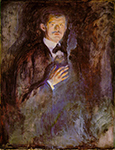 Edvard Munch Self-Portrait with Burning Cigarette  oil painting reproduction