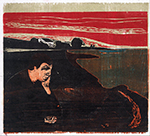 Edvard Munch Evening. Melancholy I oil painting reproduction