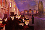 Edvard Munch Evening on Karl Johan Street oil painting reproduction