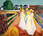 Edvard Munch Girls on the Bridge 2 oil painting reproduction