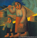 Kasimar Malevich Peasant Woman with Buckets and a Child oil painting reproduction