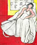 Henri Matisse Young Girl in White on a Red Background oil painting reproduction
