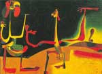 Joan Miro Man in Women in Front of a Pile of Excrement oil painting reproduction