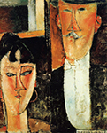 Amedeo Modigliani Bride and Groom (also known as The Newlyweds) - 1915 oil painting reproduction