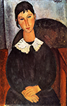 Amedeo Modigliani Elvire au col blanc - 1918 oil painting reproduction