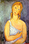 Amedeo Modigliani Girl in a White Chemise oil painting reproduction