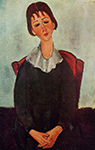Amedeo Modigliani Girl on a Chair (also known as Mademoiselle Huguette) oil painting reproduction